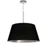 Dainolite 1 Light Brynn Medium Pendant, Black/Silver Shade, Polished Chrome