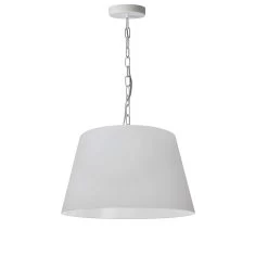 Dainolite 1 Light Brynn Small Pendant, White Shade, White