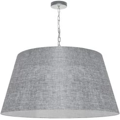Dainolite 1 Light Brynn X-Large Pendant, Grey/Clear Shade, Polished Chrome