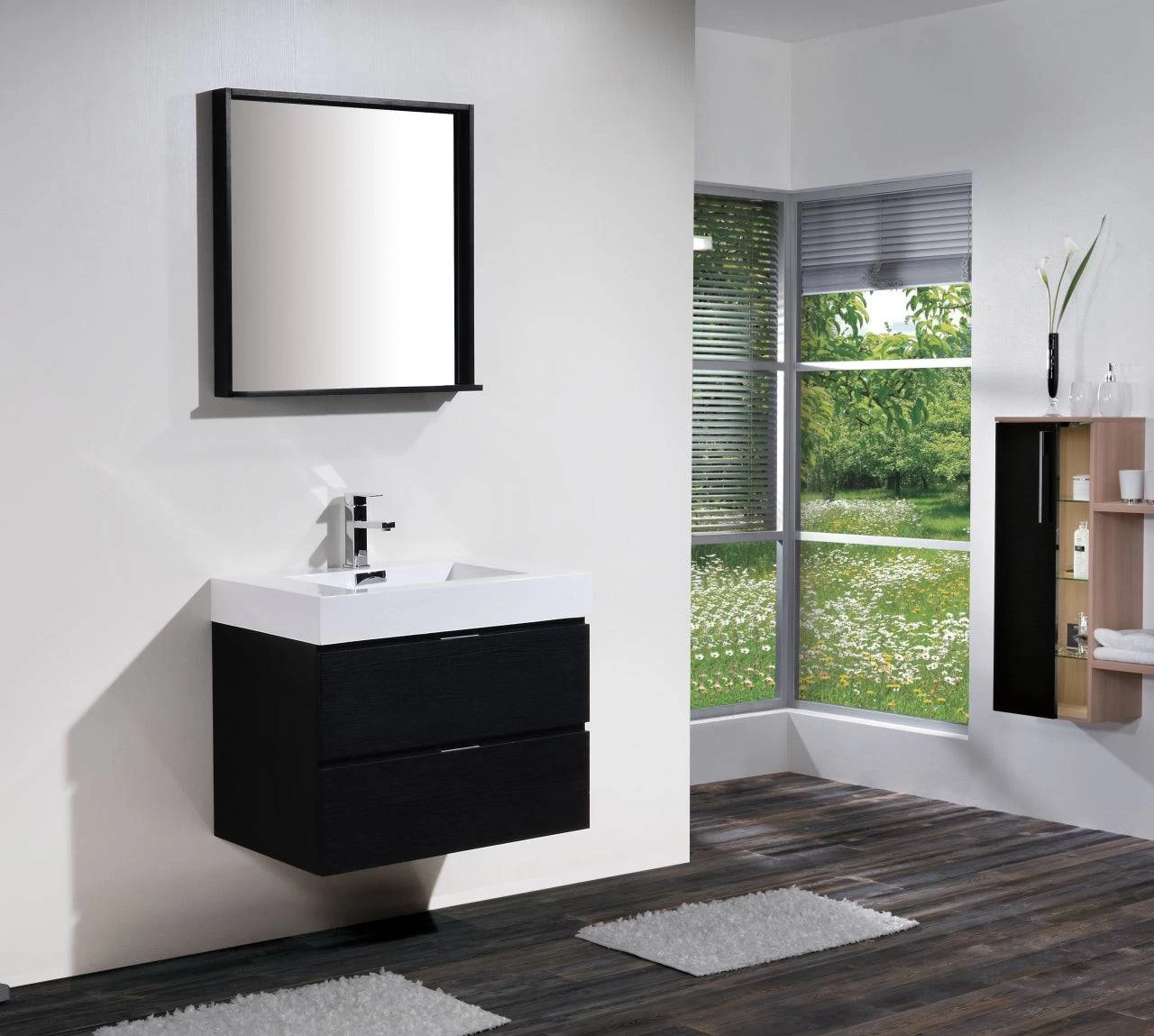 Kube Bath Bliss 30" Wall Mount / Wall Hung Bathroom Vanity With 2 Drawers - Image 4