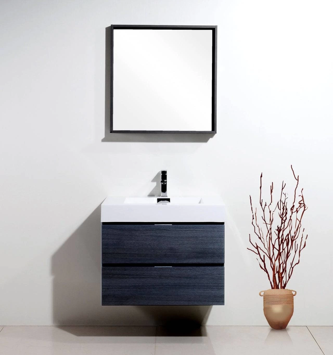 Kube Bath Bliss 30" Wall Mount / Wall Hung Bathroom Vanity With 2 Drawers - Image 3