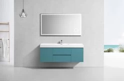 Kube Bath Bliss 60" Wall Mount / Wall Hung Modern Single Sink Bathroom Vanity With 2 Drawers And 2 Doors Acrylic Countertop