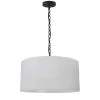Dainolite 1 Light Medium Braxton Black Pendant W/ White Shade