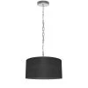 Dainolite 1 Light Small Braxton Polished Chrome Pendant W/ Black/Clear Shade