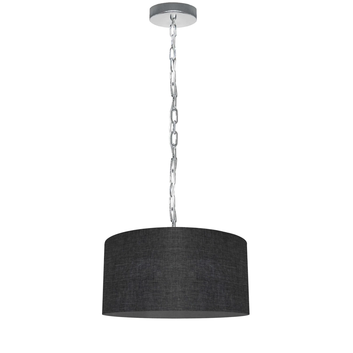 Dainolite 1 Light Small Braxton Polished Chrome Pendant W/ Black/Clear Shade