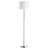 Dainolite 1 Light Incandescent Crystal Floor Lamp, Polished Chrome With White Shade