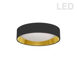 Dainolite 11" Light Flush Mount Fixture Black/Gold Shade