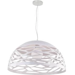 Dainolite 1 Light Pendant, Matte White Finish