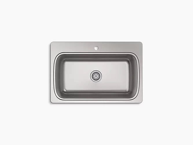 Kohler - 33" X 22" X 9-5/16" Top-Mount Single-Bowl Kitchen Sink With Single Faucet Hole - Image 2