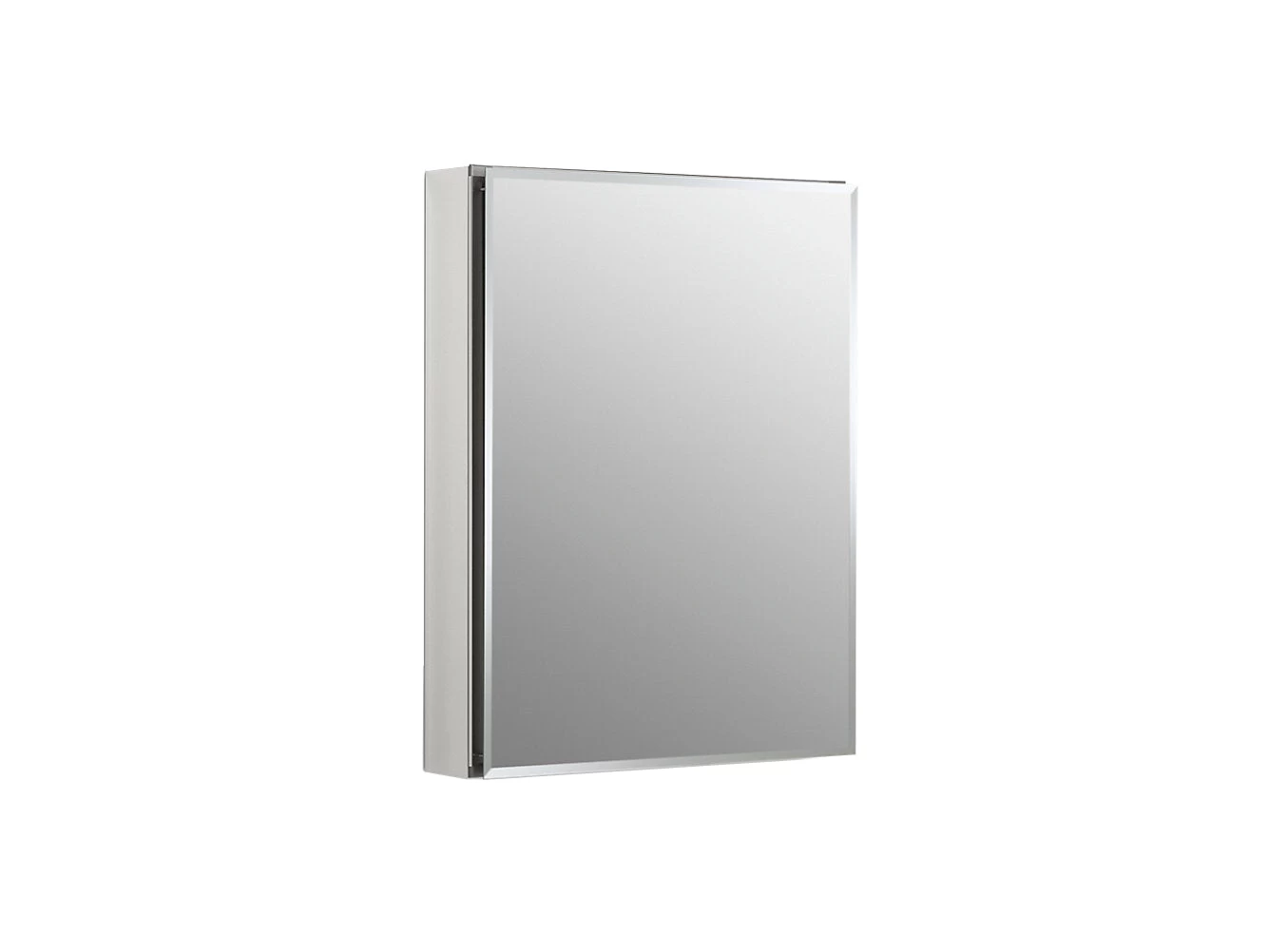 Kohler 20" W X 26" H Aluminum Single Door Medicine Cabinet With Mirrored Door, Beveled Edges