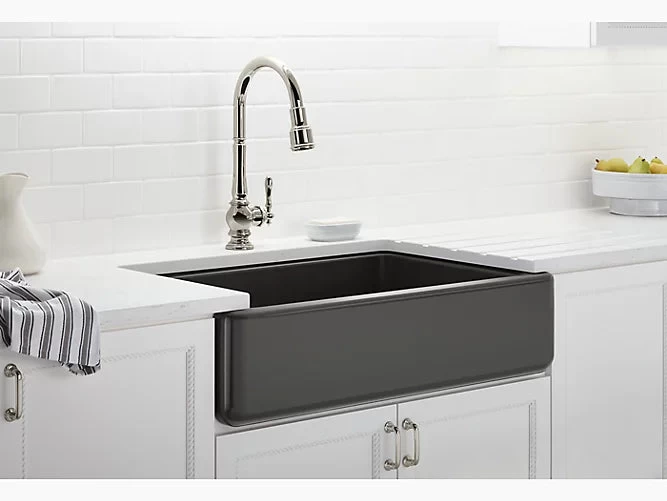 Kohler Whitehaven 34" X 21-9/16" Undermount Single Bowl Farmhouse Kitchen Sink With Tall Apron- White - Image 4