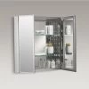 Kohler 25" W X 26" H Aluminum Two Door Medicine Cabinet With Mirrored Doors, Beveled Edges