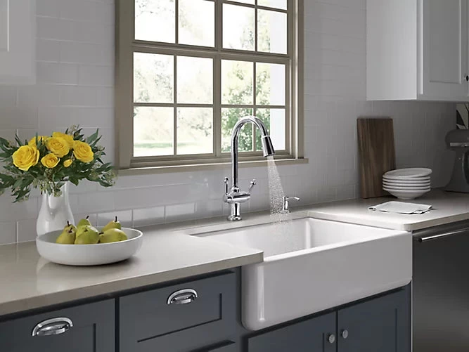 Kohler Whitehaven 34" X 21-9/16" Undermount Single Bowl Farmhouse Kitchen Sink With Tall Apron- White - Image 8