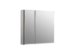 Kohler 30" W X 26" H Aluminum Two-Door Medicine Cabinet With Mirrored Doors, Beveled Edges