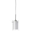 Dainolite Single Pendant, Chrome, Clear/White Glass