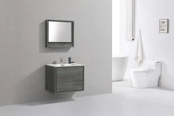 Kube Bath De Lusso 30" Wall Mount / Wall Hung Modern Bathroom Vanity With 2 Drawers Acrylic Countertop DL30