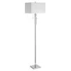 Dainolite Crystal Floor Lamp, Polished Chrome, White Linen Rectangular Shade