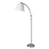 Dainolite Adjustable Floor Lamp, Satin Chrome, White Empire Shade, Rotary Dimmer Switch