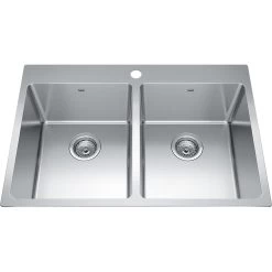 Kindred Brookmore 30.87" X 20.87" 1 Hole 2 Bowl Drop-in Kitchen Sink Stainless Steel