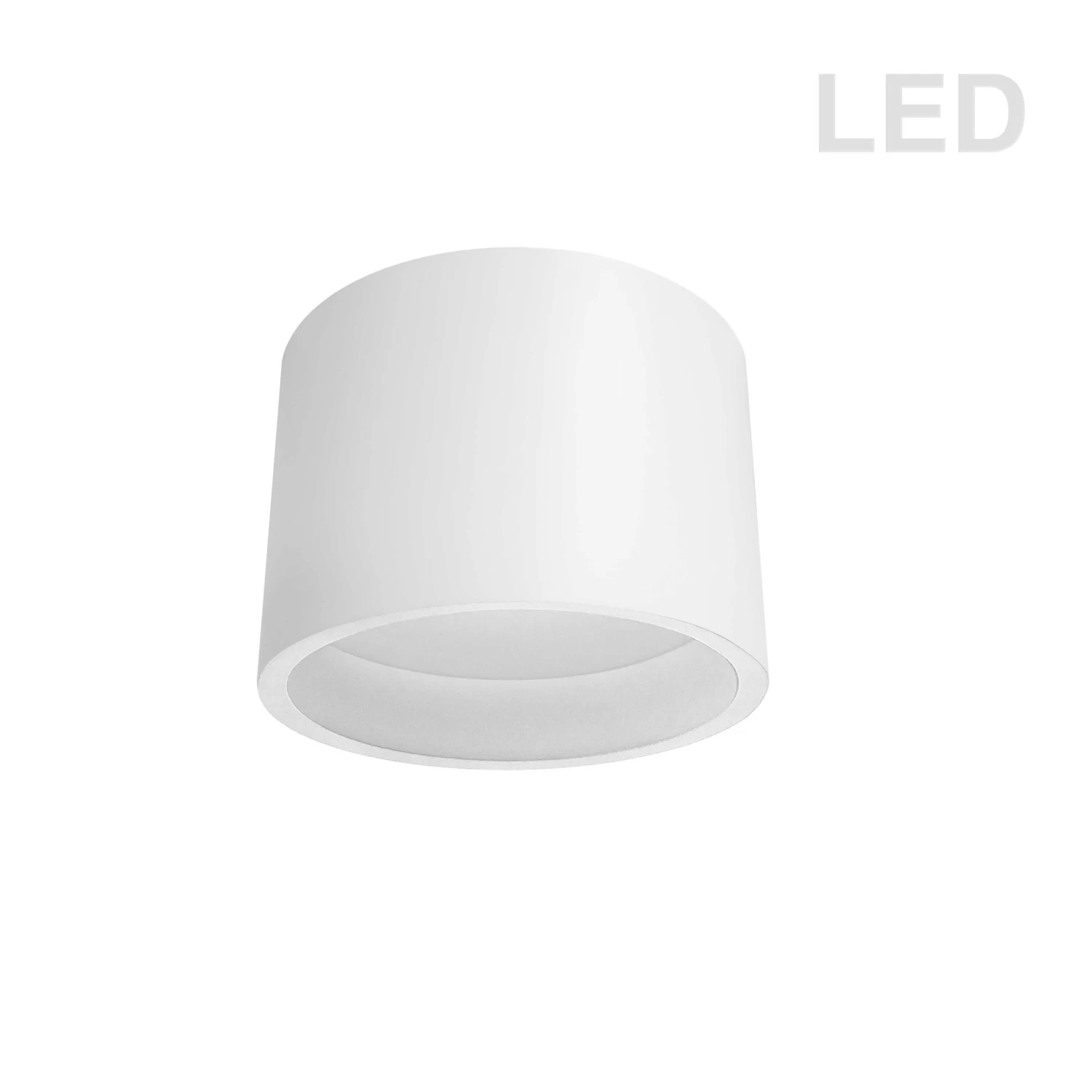 Dainolite 15W Flush Mount, Matte White With White Diffuser