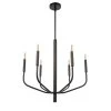 Dainolite 6 Light Incandescent Chandelier, Matte Black