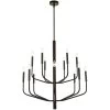 Dainolite Eleanor 14 Light Matte Black Incandescent Chandelier