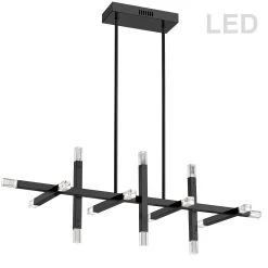 Dainolite 64W Horizontal Matte Black Chandelier W/ Acrylic Diffuser