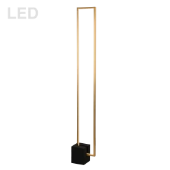 Dainolite 34W LED Floor Lamp, Aged Brass With Matte Black Concrete Base