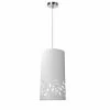 Dainolite 1 Light Flora Pendant JTone White Shade, Polished Chrome