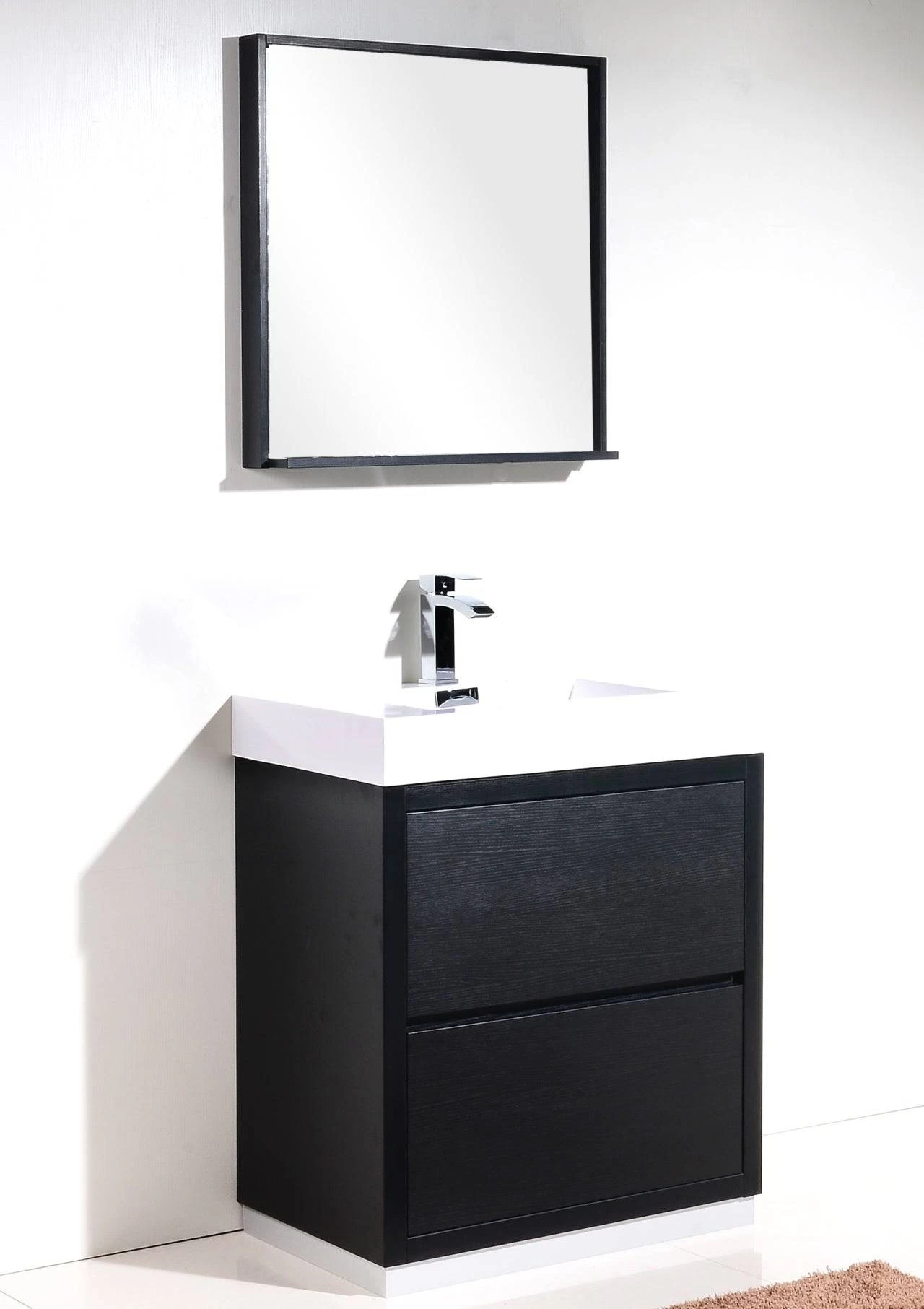 Kube Bath Bliss 30" Floor Mount Free Standing Bathroom Vanity With 2 Drawers - Image 3
