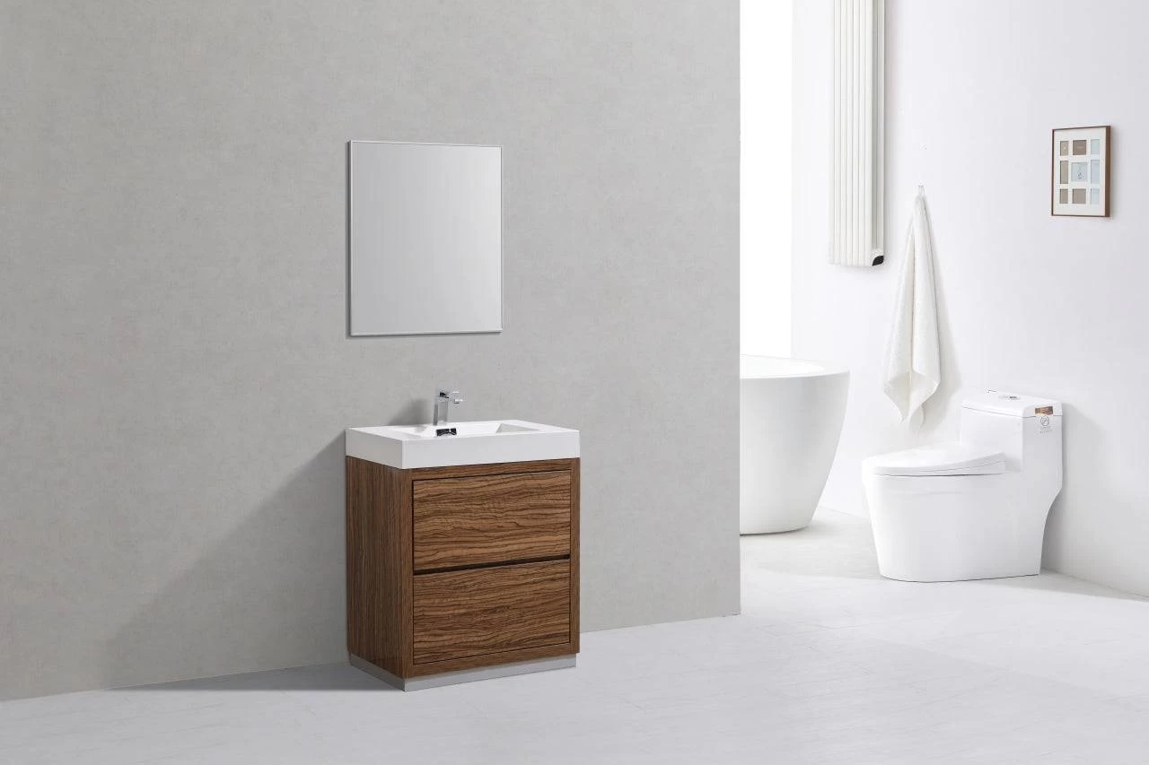 Kube Bath Bliss 30" Floor Mount Free Standing Bathroom Vanity With 2 Drawers - Image 8