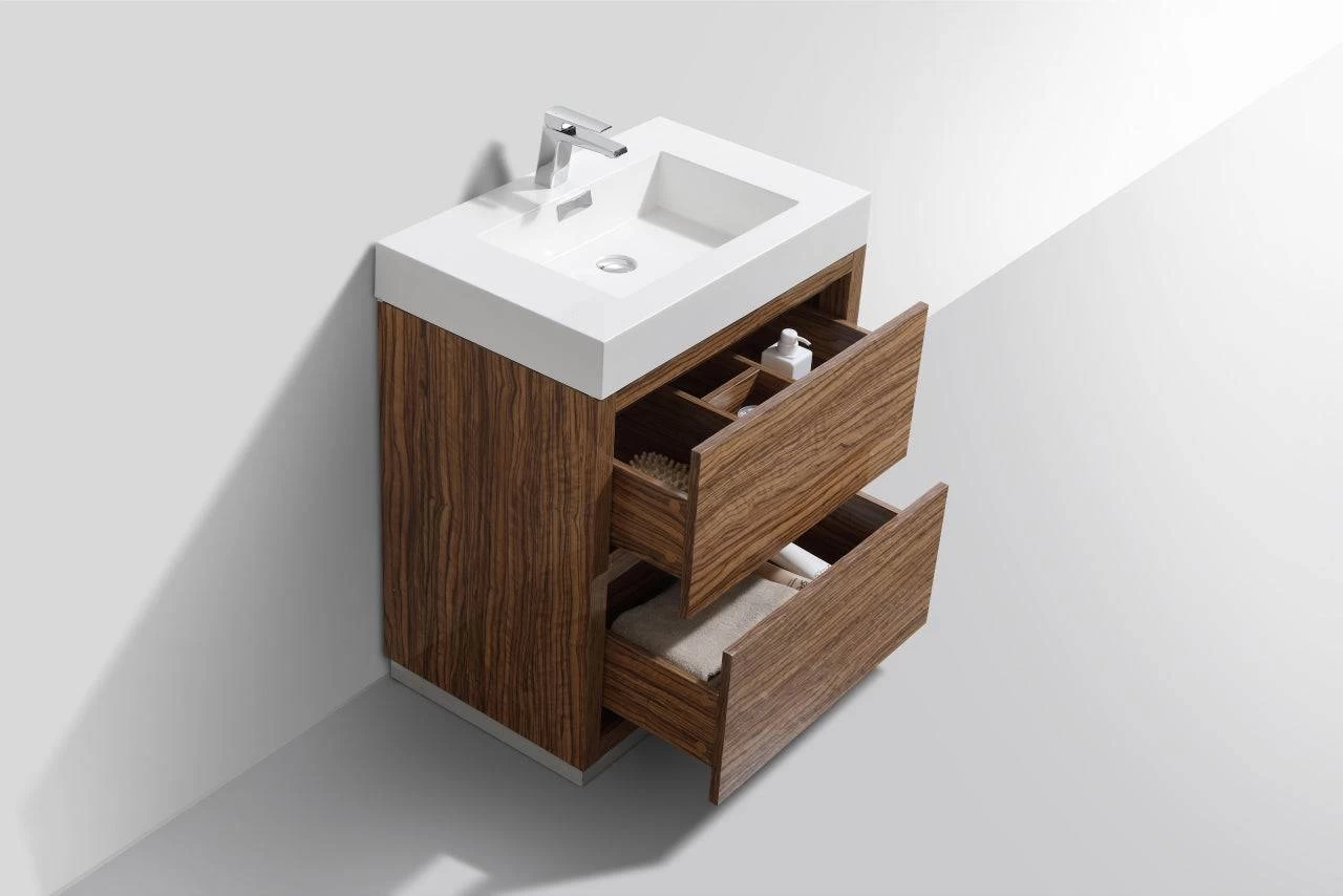 Kube Bath Bliss 30" Floor Mount Free Standing Bathroom Vanity With 2 Drawers - Image 10