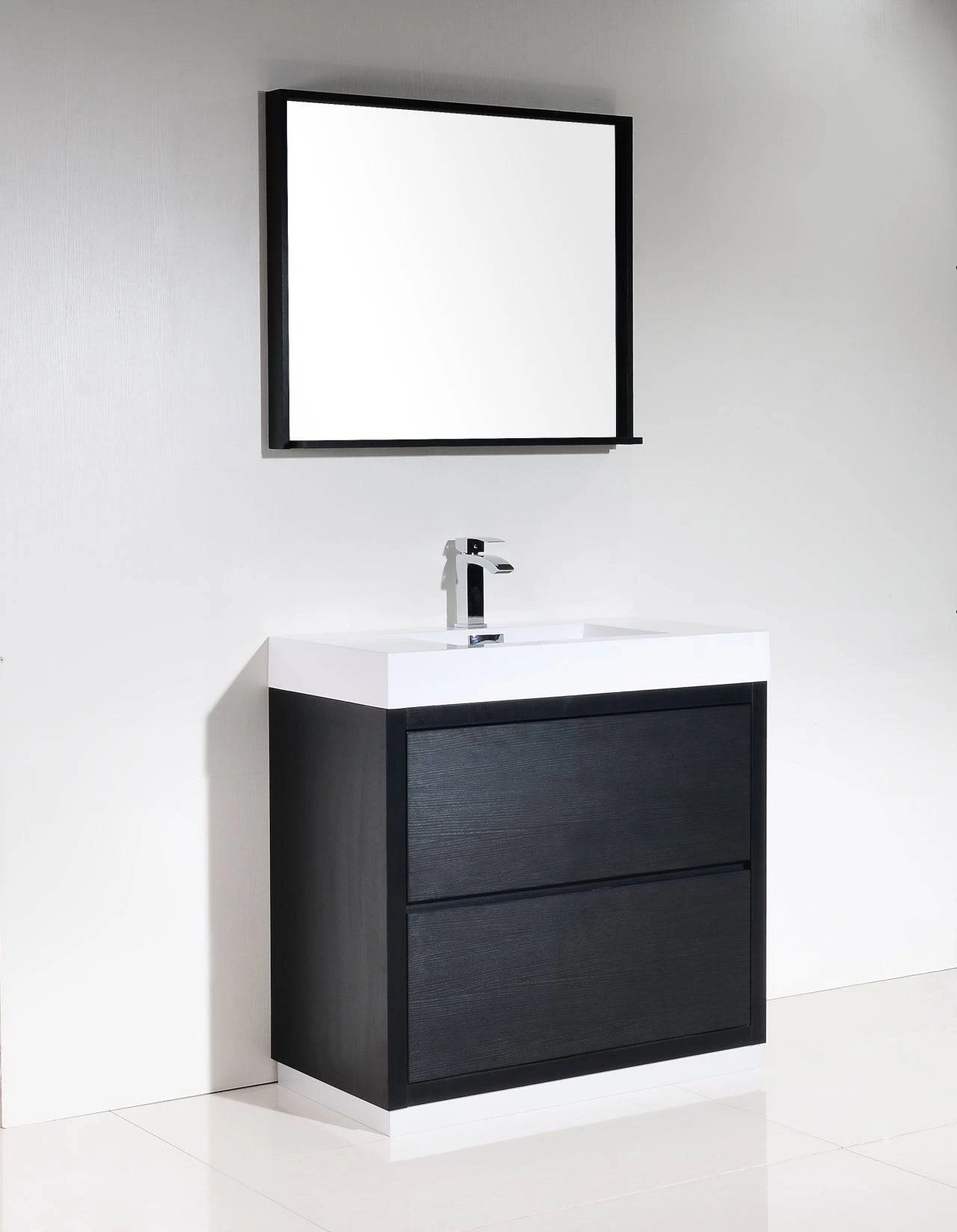 Kube Bath Bliss 36" Floor Mount Free Standing Bathroom Vanity With 2 Drawers FMB36 - Image 2