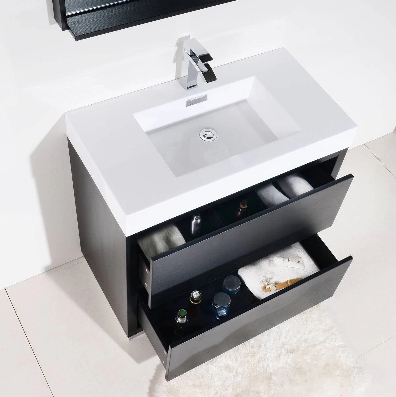 Kube Bath Bliss 36" Floor Mount Free Standing Bathroom Vanity With 2 Drawers FMB36 - Image 3