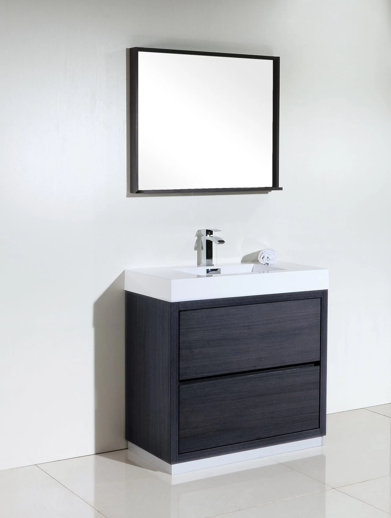 Kube Bath Bliss 36" Floor Mount Free Standing Bathroom Vanity With 2 Drawers FMB36 - Image 11