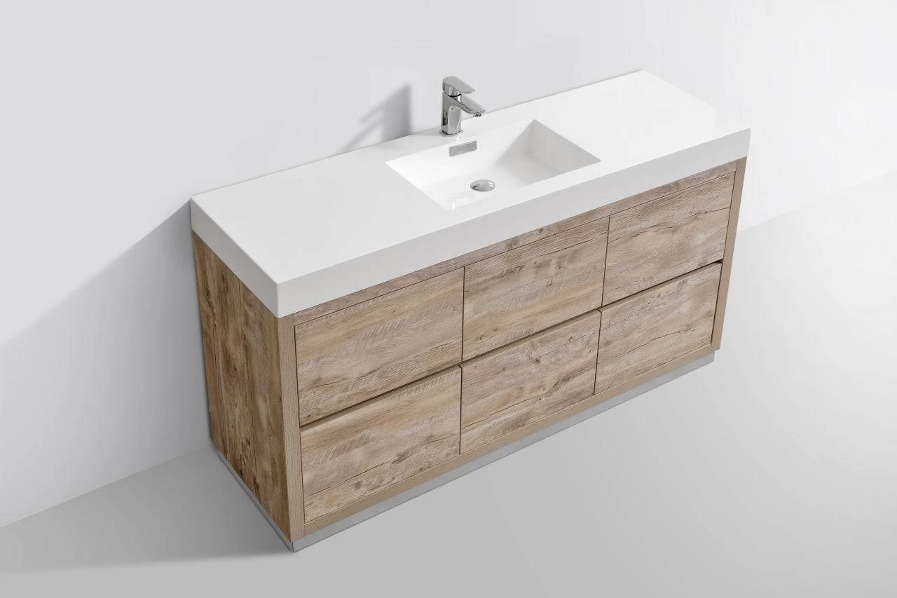 Kube Bath Bliss 60" Floor Mount Free Standing Single Sink Bathroom Vanity With 6 Drawers Acrylic Countertop FMB60S - Image 17