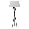 Dainolite 1 Light Tripod Matte Black Floor Lamp With White And Gold Shade