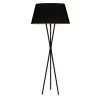 Dainolite 1 Light Tripod Matte Black Floor Lamp With Black And Gold Shade