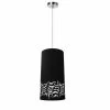 Dainolite 1 Light Glora Pendant JTone Black And Silver Shade, Polished Chrome