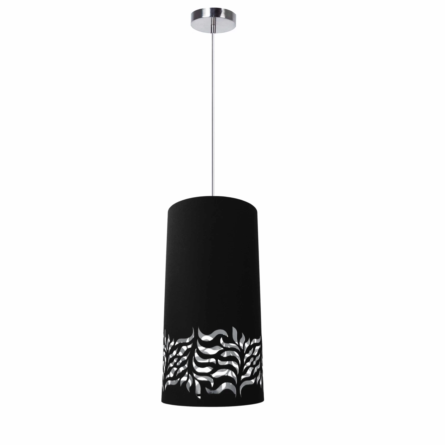 Dainolite 1 Light Glora Pendant JTone Black And Silver Shade, Polished Chrome