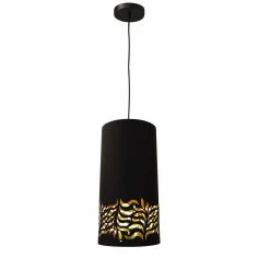 Dainolite 1 Light Glora Pendant JTone Black And Gold Shade, Black
