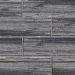 MSI Backsplash And Wall Tile Glacier Black Glass Tile 3" X 9" 8mm