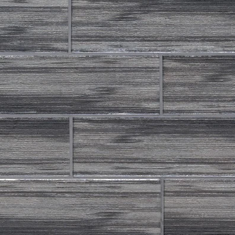 MSI Backsplash And Wall Tile Glacier Black Glass Tile 3" X 9" 8mm
