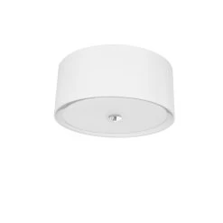 Dainolite 3 Light Helena Flush Mount Polished Chrome White With White Diffuser