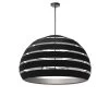 Dainolite Hula 4 Light 25 In Matte Black Incandescent Chandelier With Black And Silver Shade