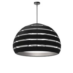 Dainolite Hula 4 Light 25 In Matte Black Incandescent Chandelier With Black And Silver Shade