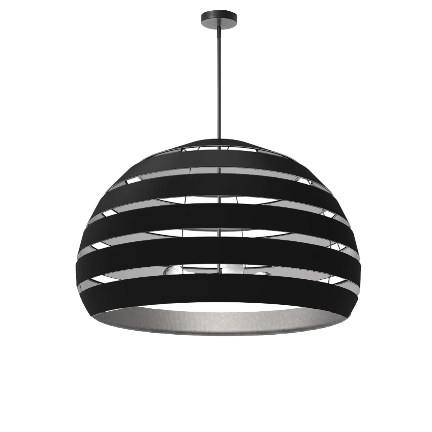 Dainolite Hula 4 Light 25 In Matte Black Incandescent Chandelier With Black And Silver Shade