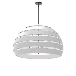 Dainolite Hula 4 Light 25 In Matte Black Incandescent Chandelier With White Shade