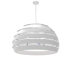 Dainolite Hula 4 Light 25 In Matte White Incandescent Chandelier With White Shade