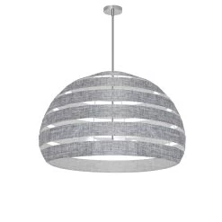 Dainolite Hula 4 Light 25 In Polished Chrome Incandescent Chandelier With Grey And Clear Shade